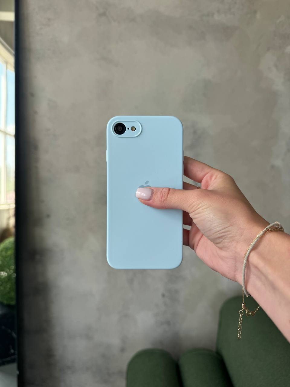 Чехол Silicone case с закрытой камерой на iPhone 7 / 8 Sky Blue #27