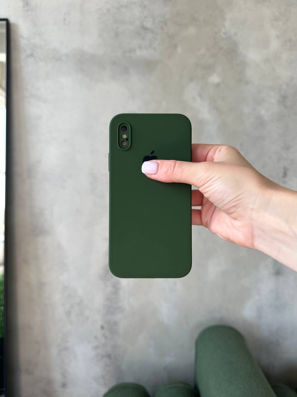 Чехол Silicone case с закрытой камерой на iPhone X/XS Pacific Green #31