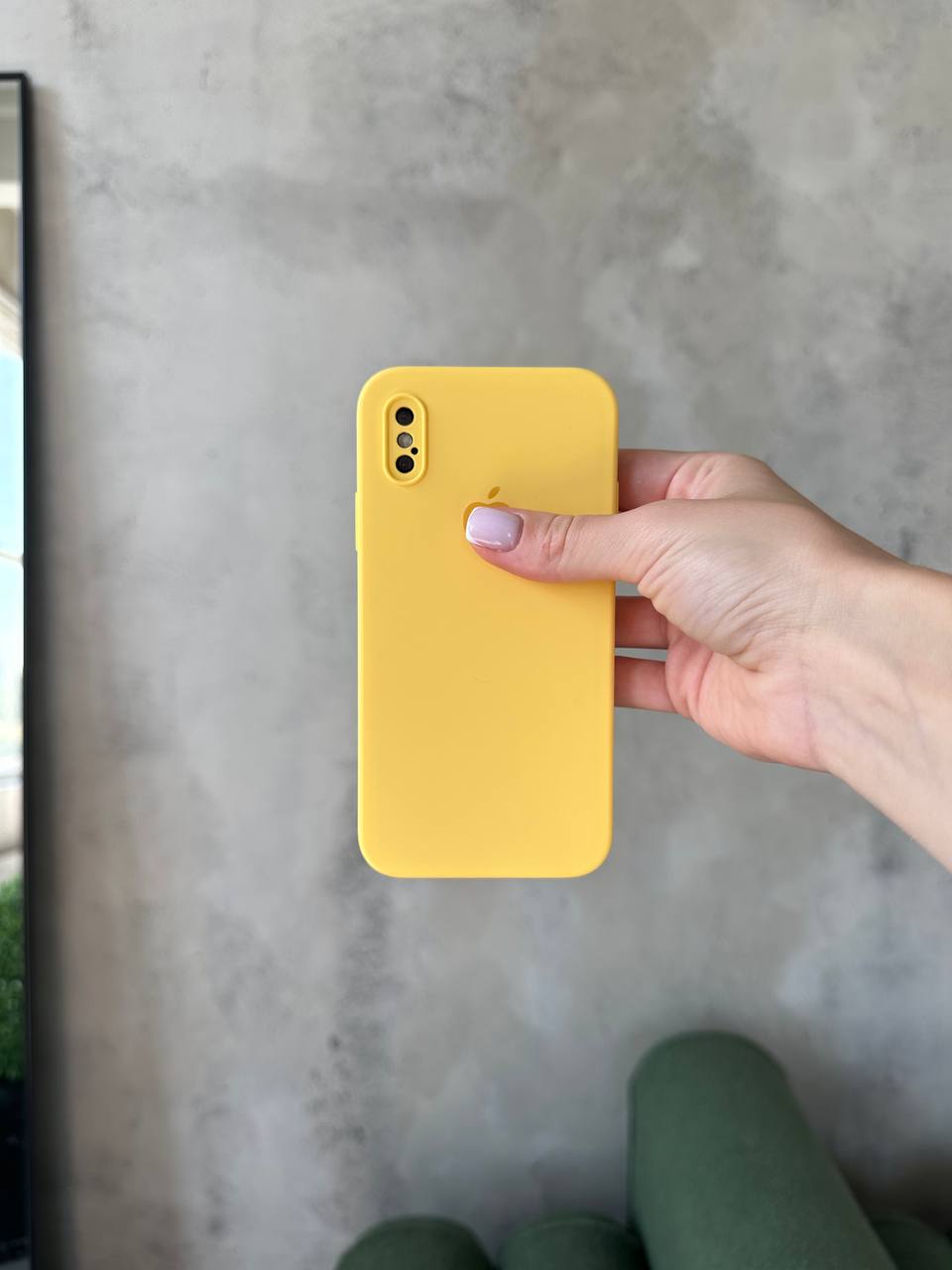 Чохол Silicone case із закритою камерою на iPhone X/XS Yellow #04