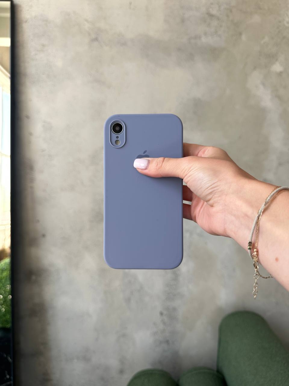 Чохол Silicone case із закритою камерою на iPhone XR Lavander Grey #28