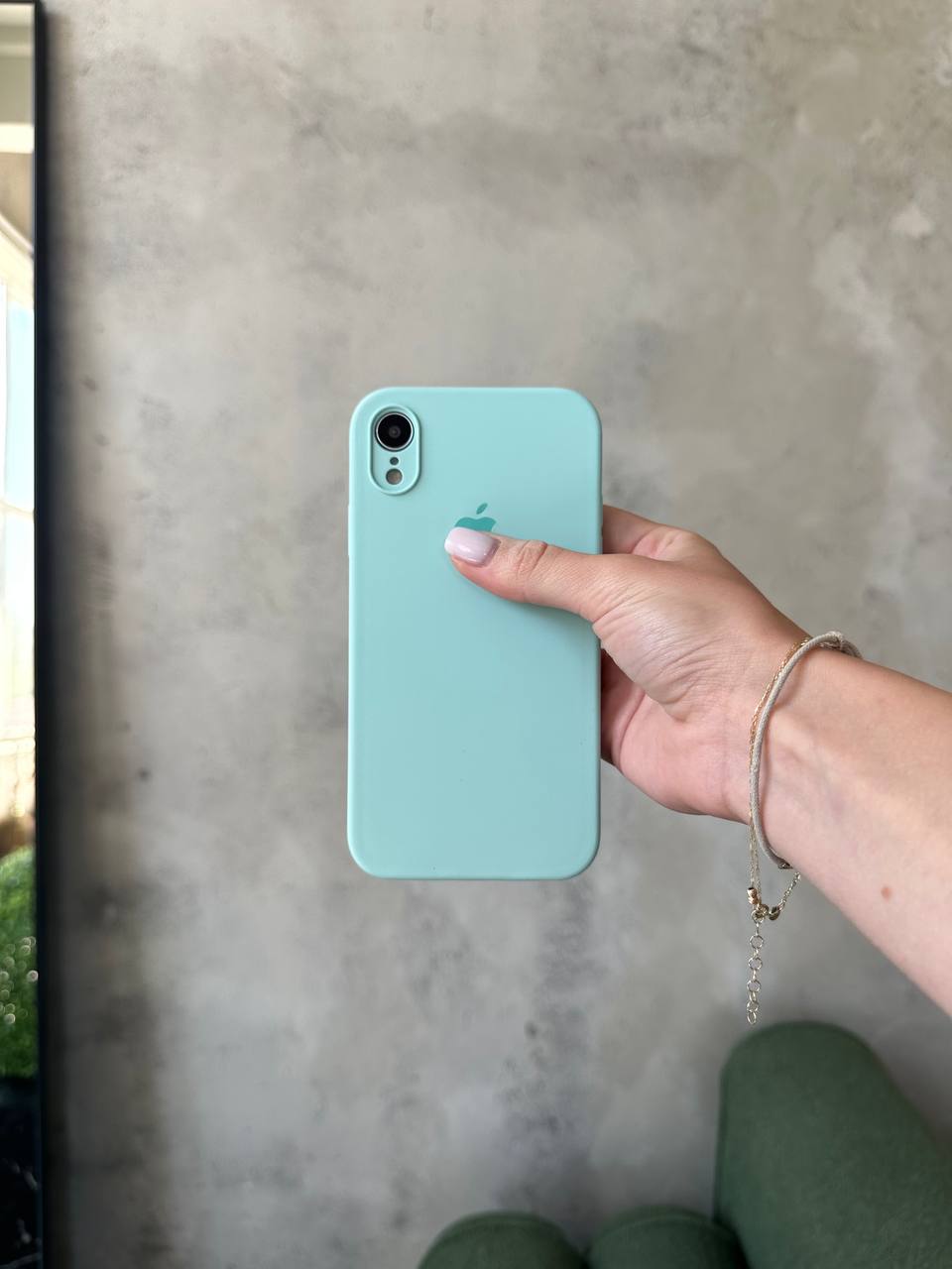 Чохол Silicone case із закритою камерою на iPhone XR Light Cyan #48