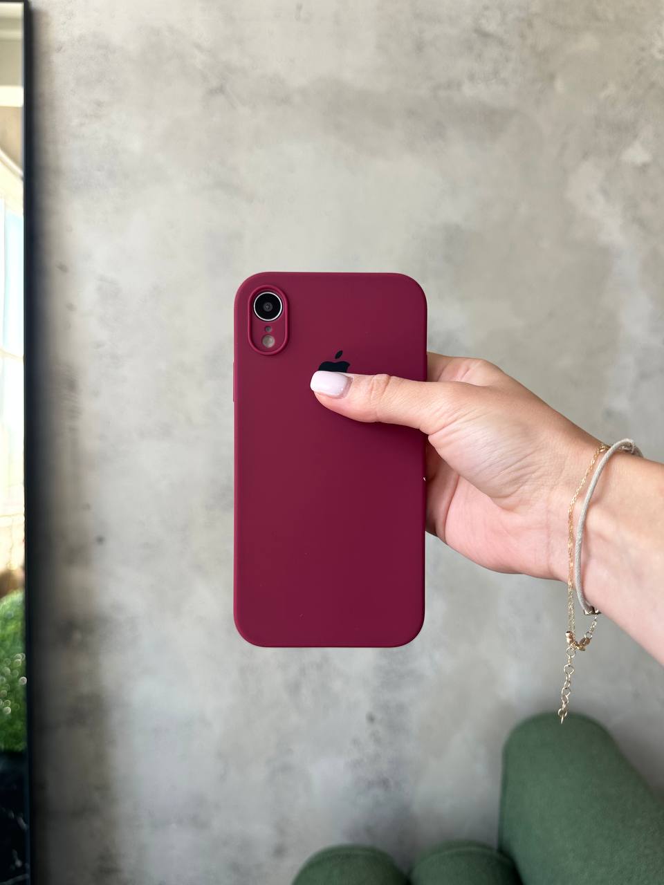 Чохол Silicone case із закритою камерою на iPhone XR Marsala #35