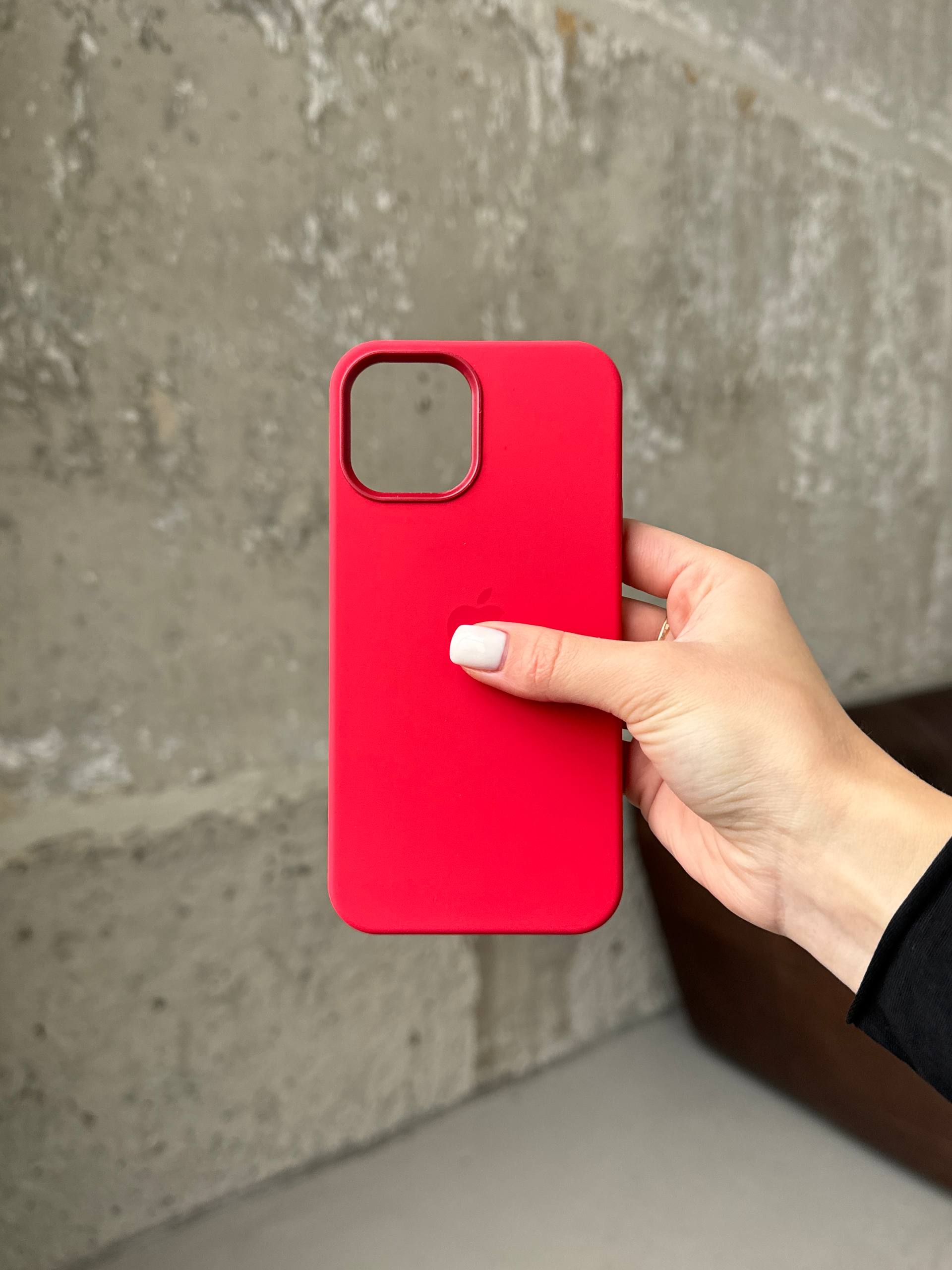 Чохол Silicone case з Magsafe на iPhone 12 Pro Max Red (02)