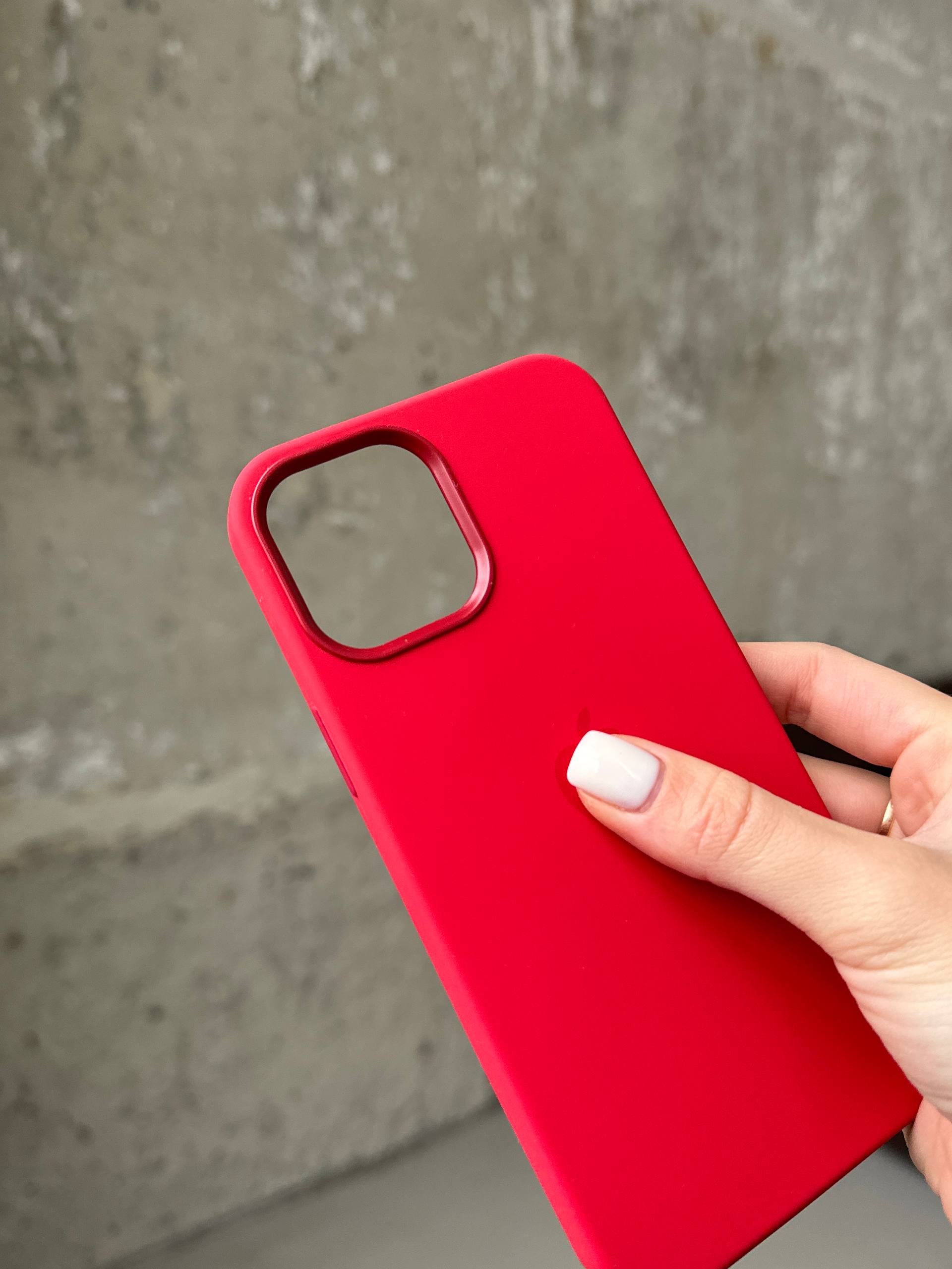 Чохол Silicone case з Magsafe на iPhone 12 Pro Max Red (02)