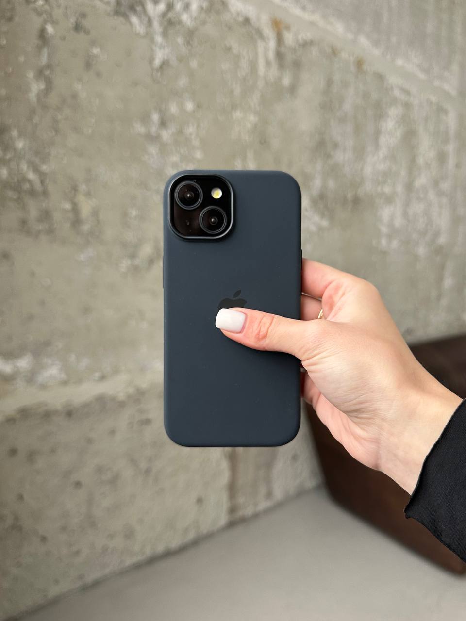 Чохол Silicone case з Magsafe на iPhone 15 Black (01)