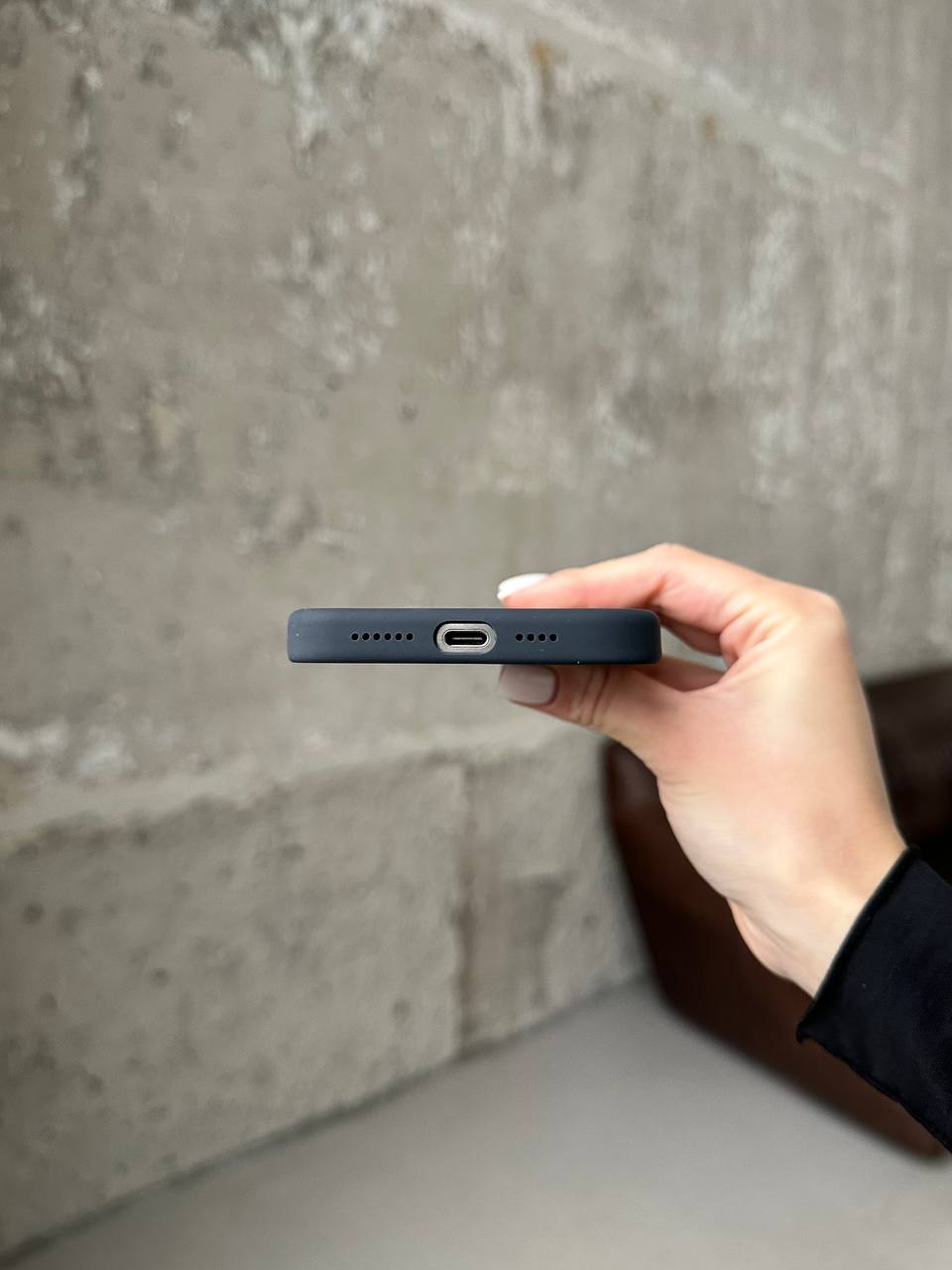 Чехол Silicone case с Magsafe на iPhone 15 Pro Black (01)