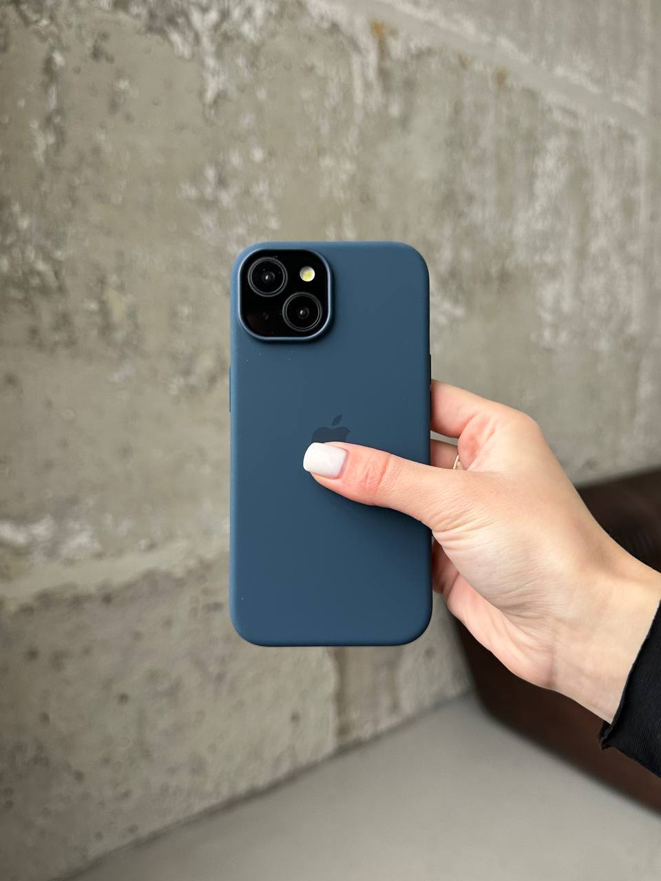 Чехол Silicone case с Magsafe на iPhone 15+ Storm Blue (03)