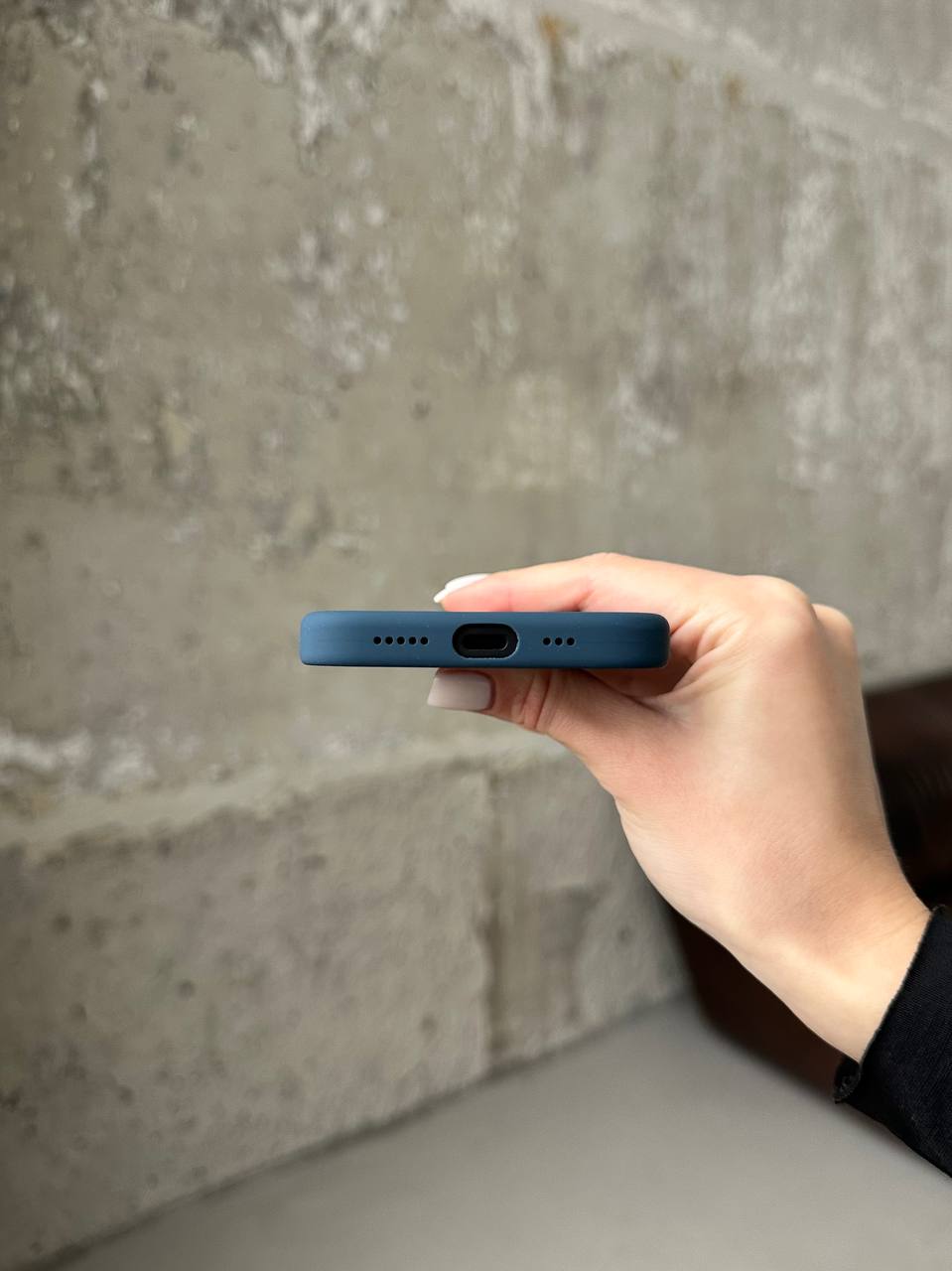 Чехол Silicone case с Magsafe на iPhone 15+ Storm Blue (03)