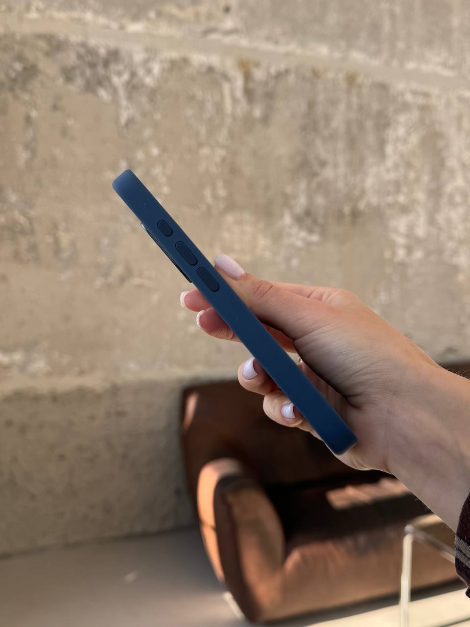 Чехол Silicone case с Magsafe на iPhone 16 Denim (05)