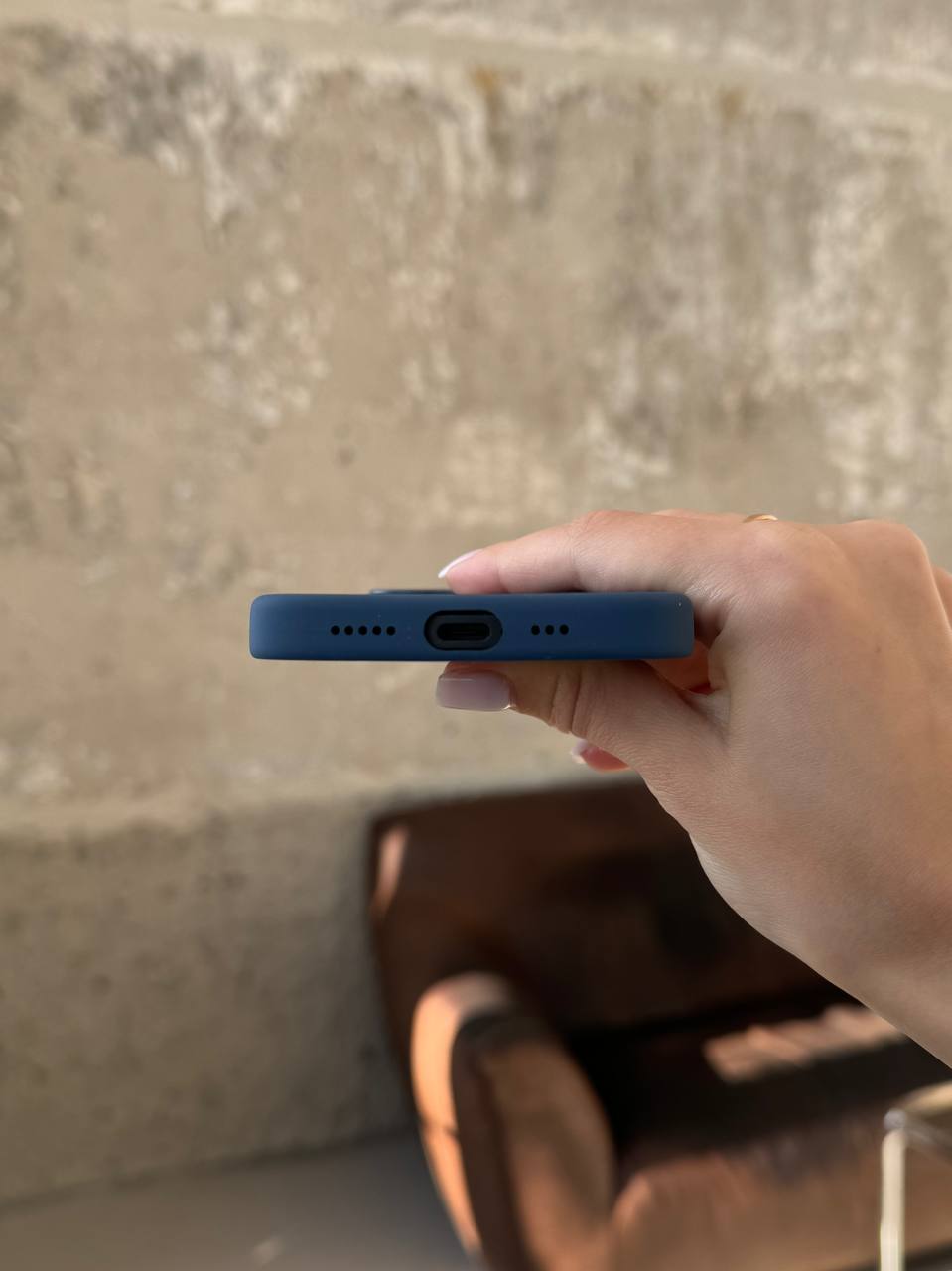 Чехол Silicone case с Magsafe на iPhone 16 Denim (05)