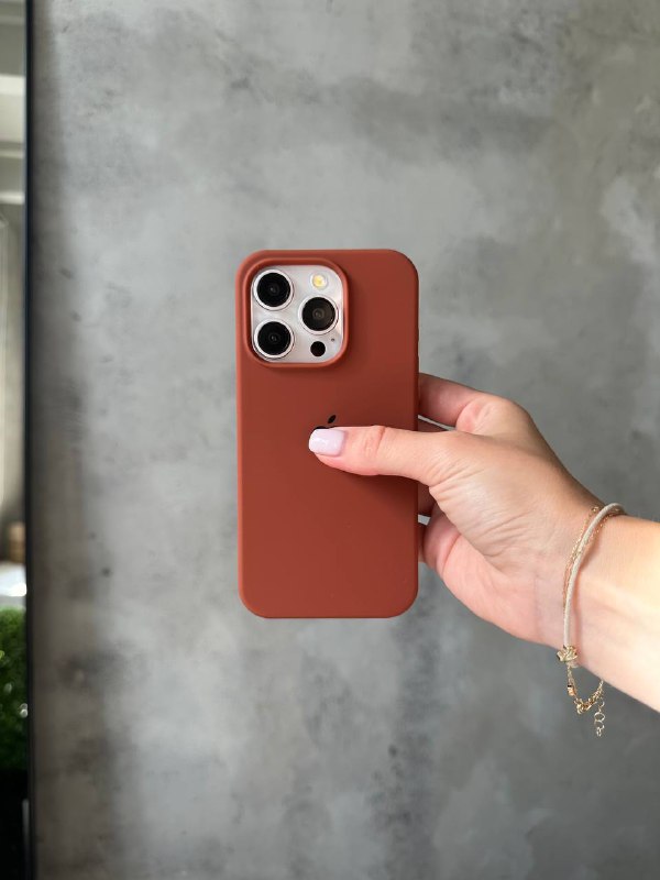 Чехол Silicone case с открытой камерой на iPhone 12 / 12 Pro Brown (37)