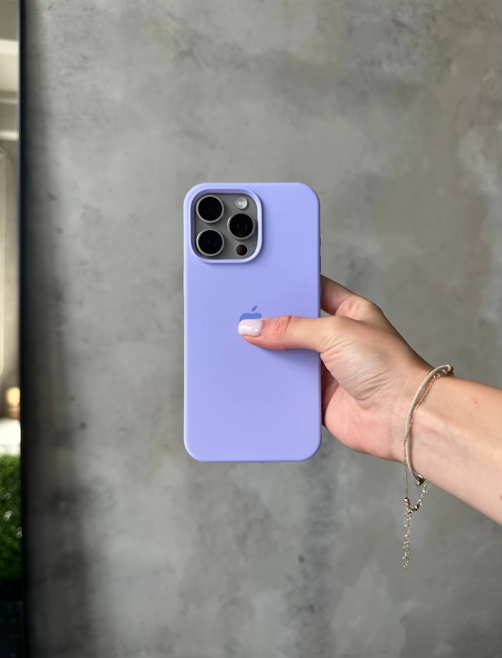 Чехол Silicone case с открытой камерой на iPhone 16 Pro Max Elegant Purple (23)