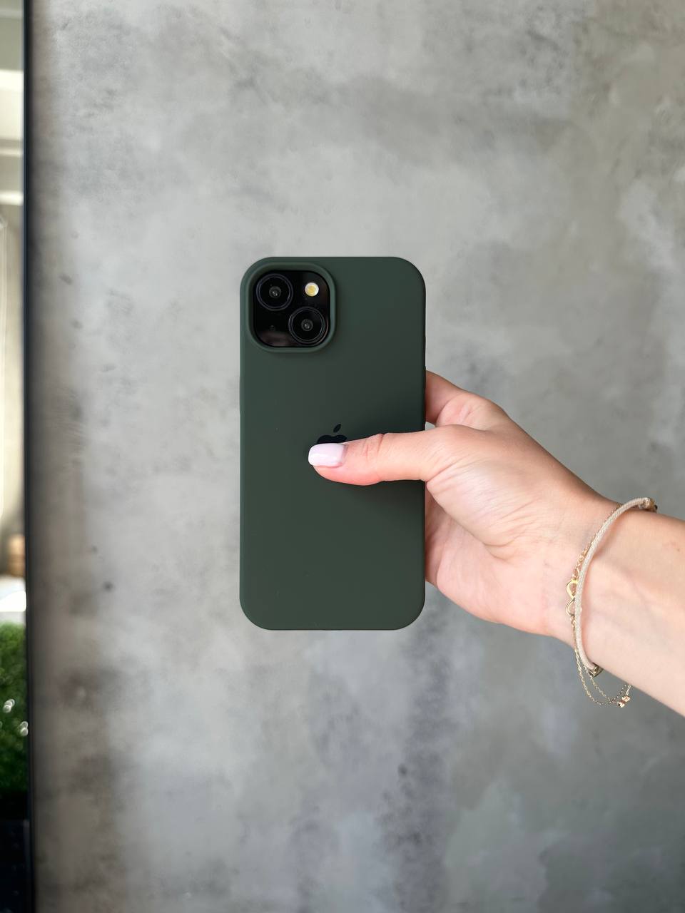 Чехол Silicone case с открытой камерой на iPhone 13 Mini Cyprus Green (28)