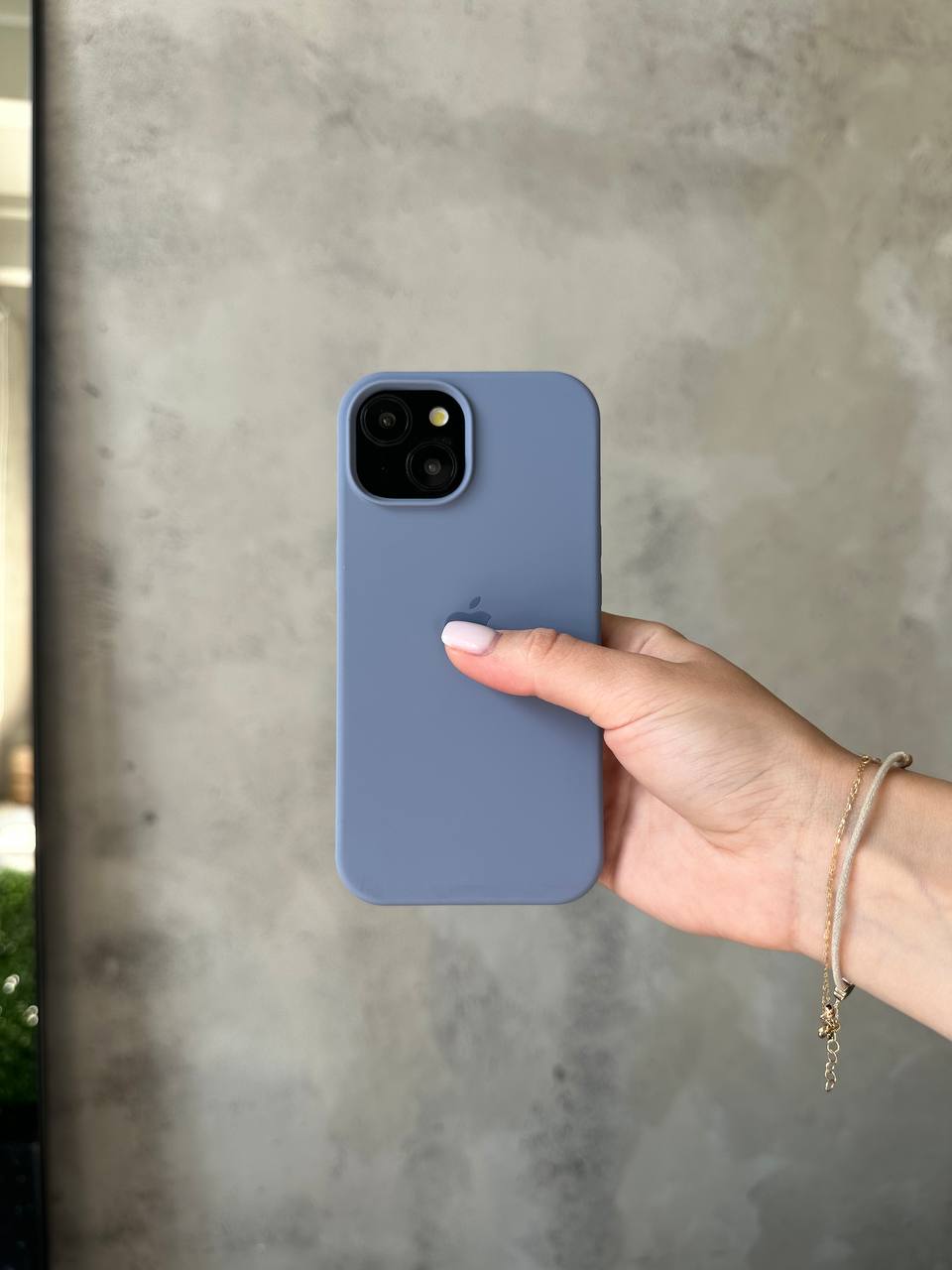 Чехол Silicone case с открытой камерой на iPhone 13 Mini Lavander Grey (17)