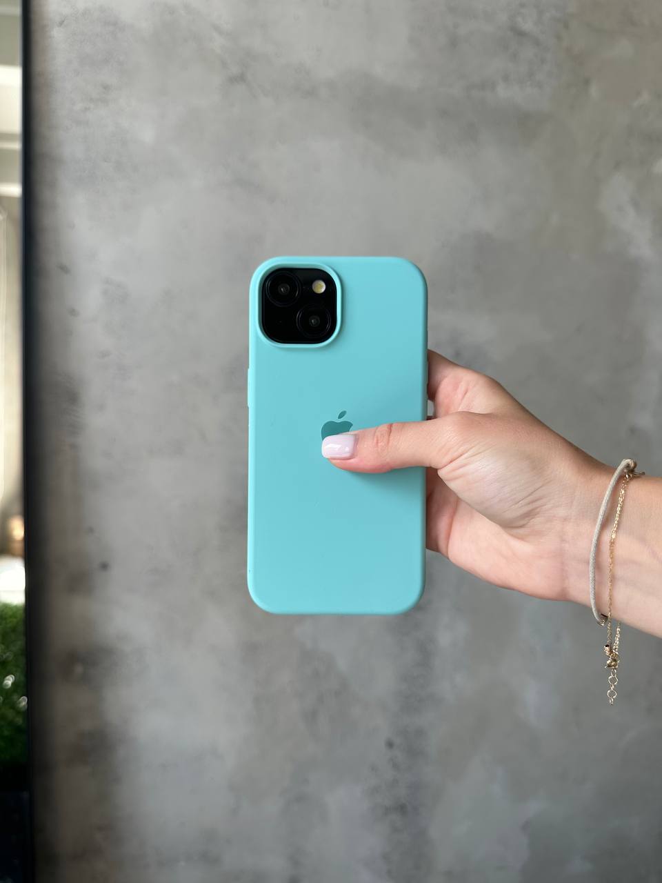 Чехол Silicone case с открытой камерой на iPhone 13 Mini Sea Blue (10)