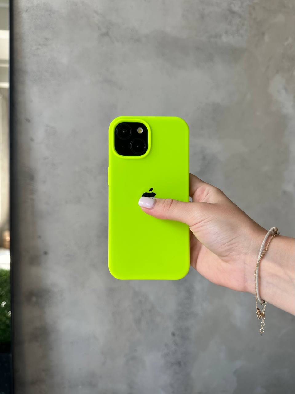 Чехол Silicone case с открытой камерой на iPhone 13 Mini Shiny Green (34)