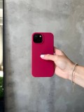 Чохол Silicone case з відкритою камерою на iPhone 13 Mini Wine Red (02)