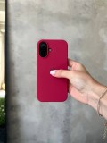 Чохол Silicone case з відкритою камерою на iPhone 16 Wine Red (02)