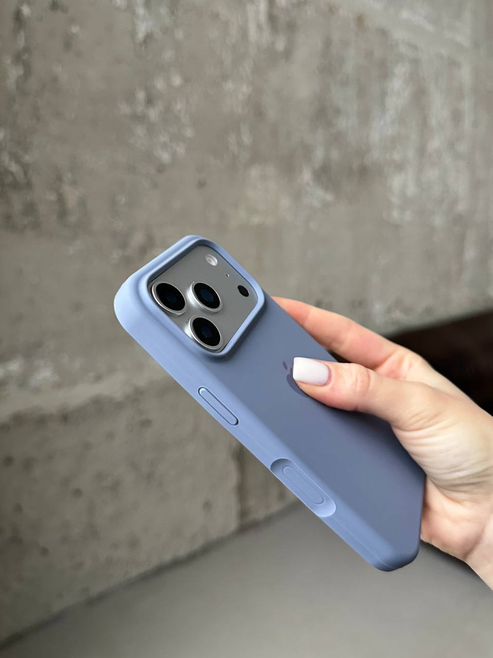 Чохол Silicone case з відкритою камерою на iPhone 17 Pro Max Lavander Grey (17)