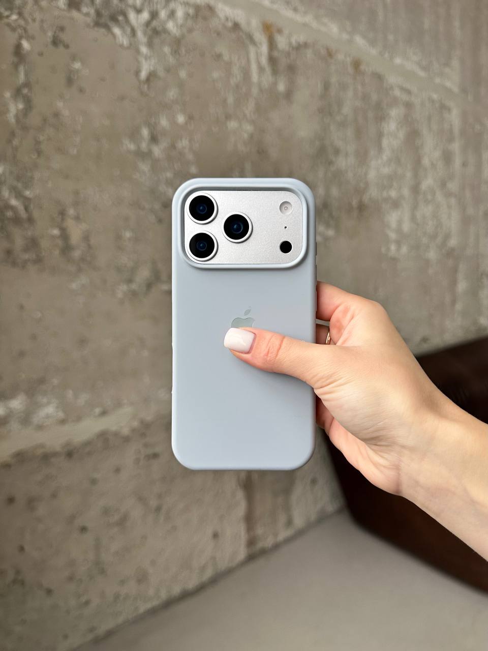 Чохол Silicone case з відкритою камерою на iPhone 17 Pro Mist Blue (19)