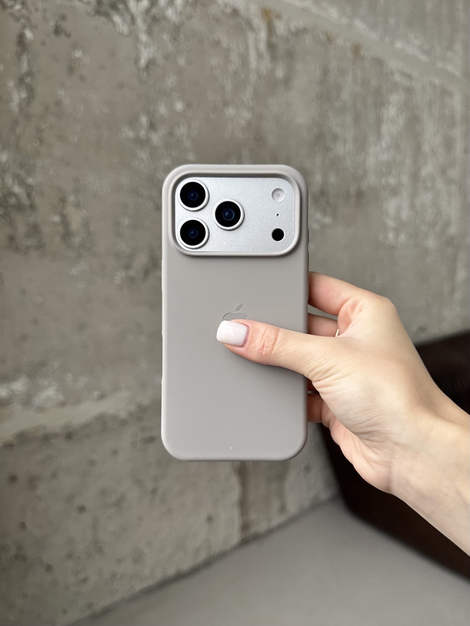 Чохол Silicone case з відкритою камерою на iPhone 17 Pro Pebble (14)