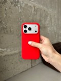 Чехол Silicone case с открытой камерой на iPhone 17 Pro Max Red (04)