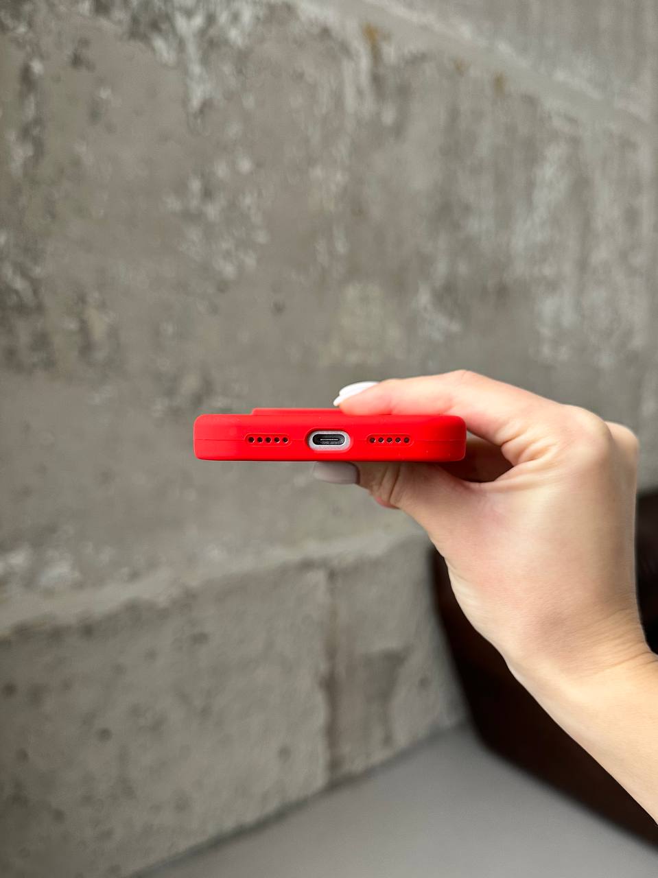 Чохол Silicone case з відкритою камерою на iPhone 17 Pro Max Red (04)