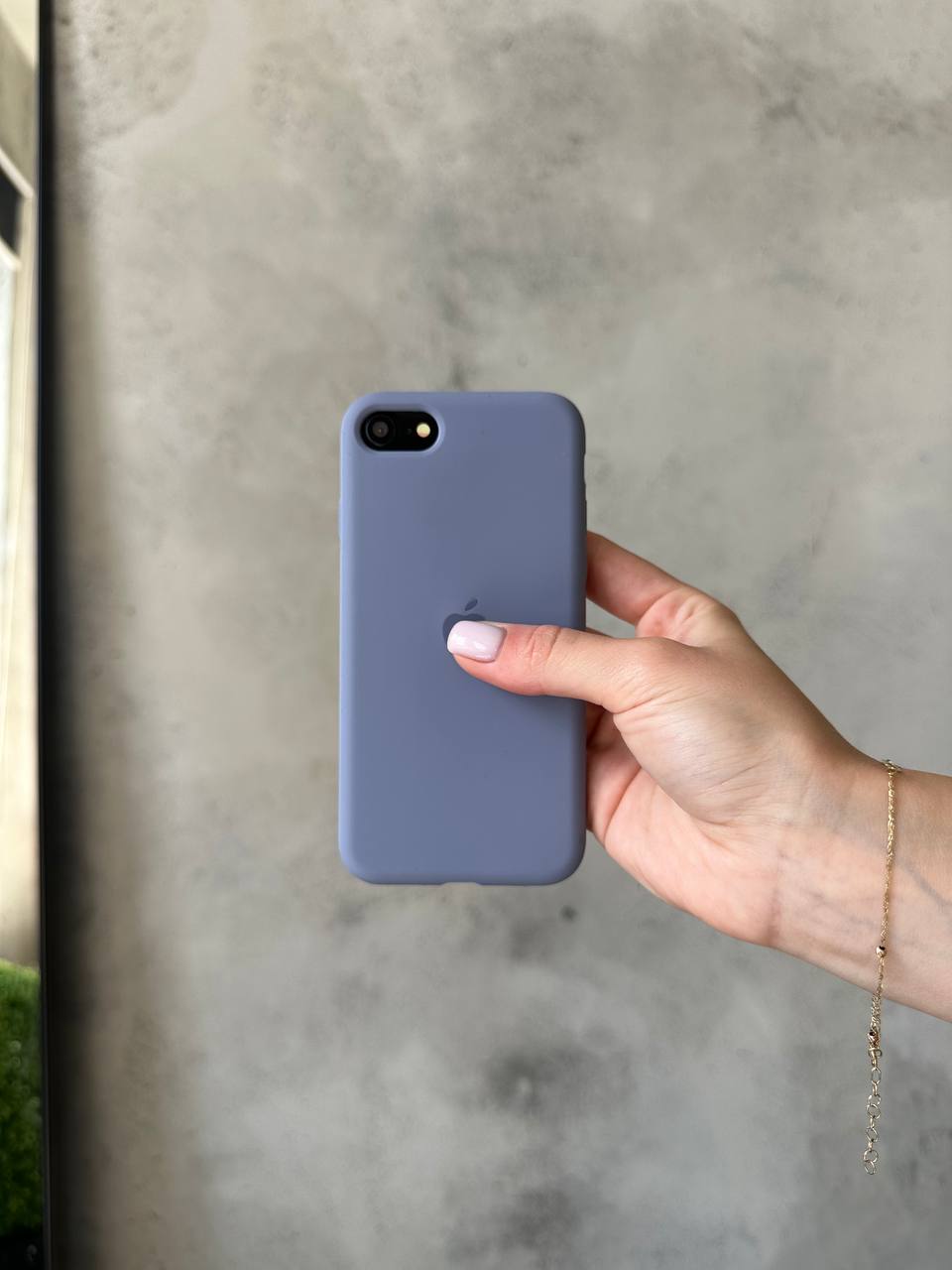Чехол Silicone case с открытой камерой на iPhone 7 / 8 Lavander Grey (17)