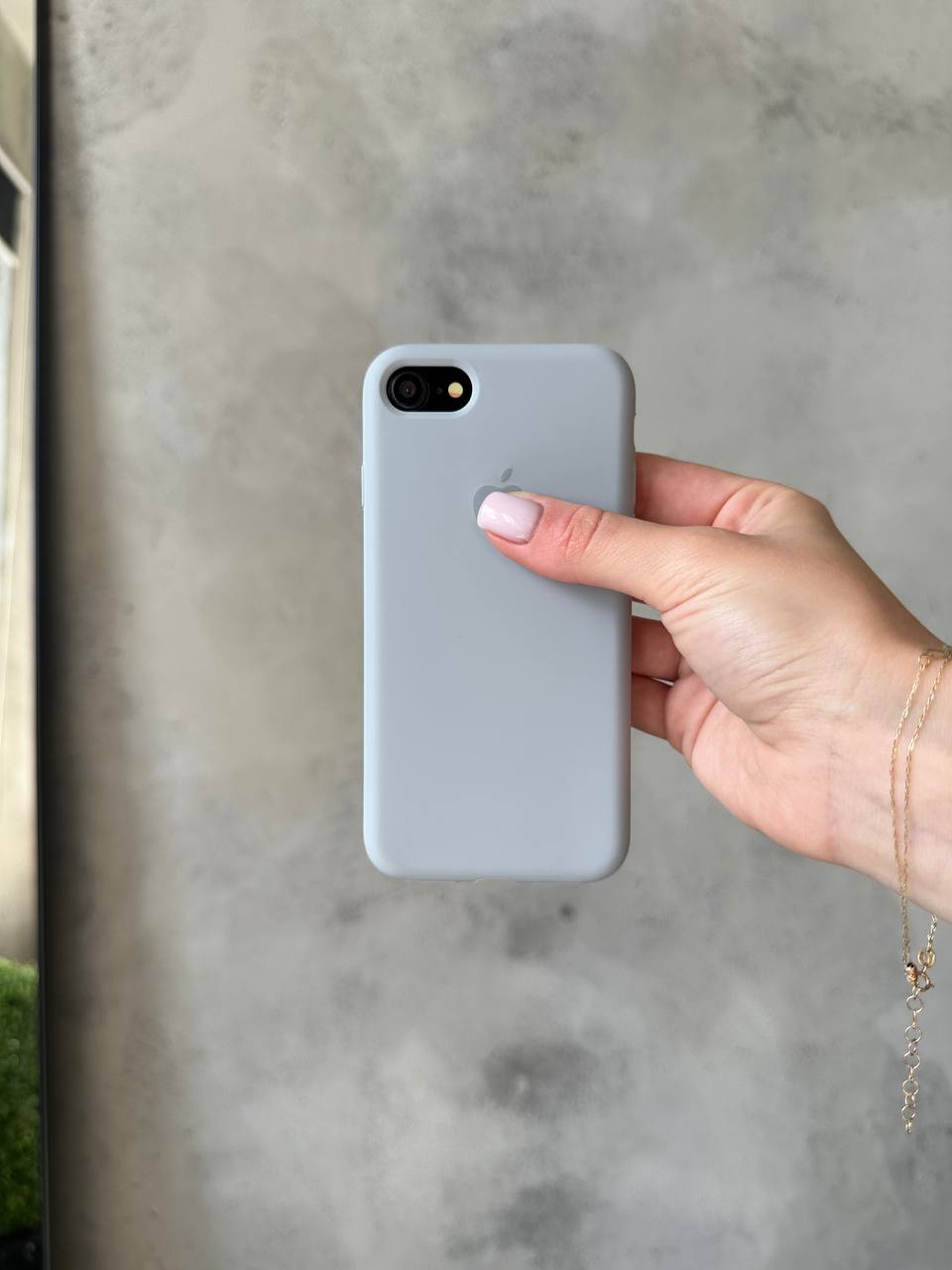 Чехол Silicone case с открытой камерой на iPhone 7 / 8 Mist Blue (19)