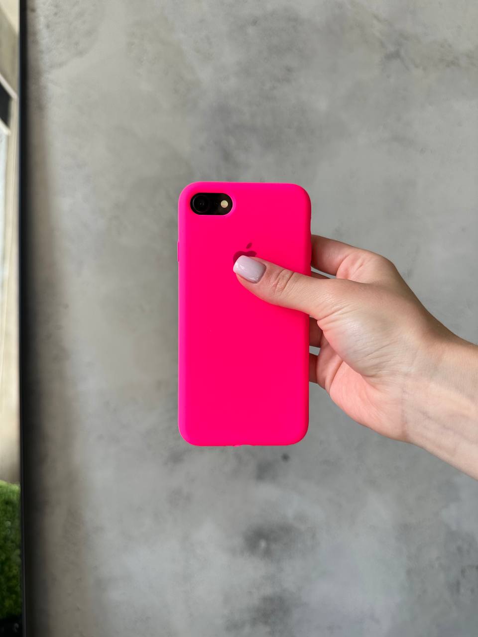 Чехол Silicone case с открытой камерой на iPhone 7 / 8 Shiny Pink (35)