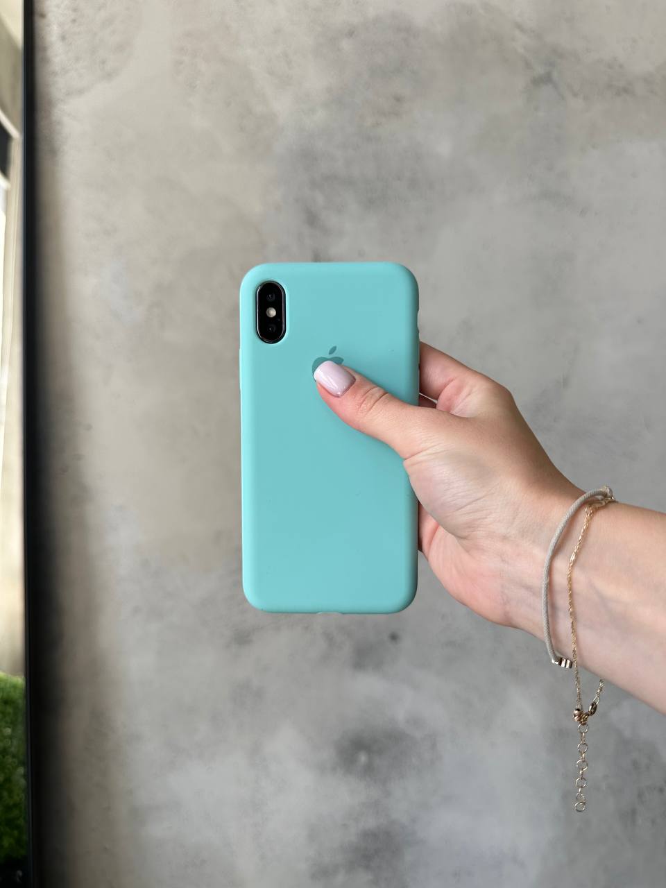 Чехол Silicone case с открытой камерой для iPhone X/XS Sea Blue (10)