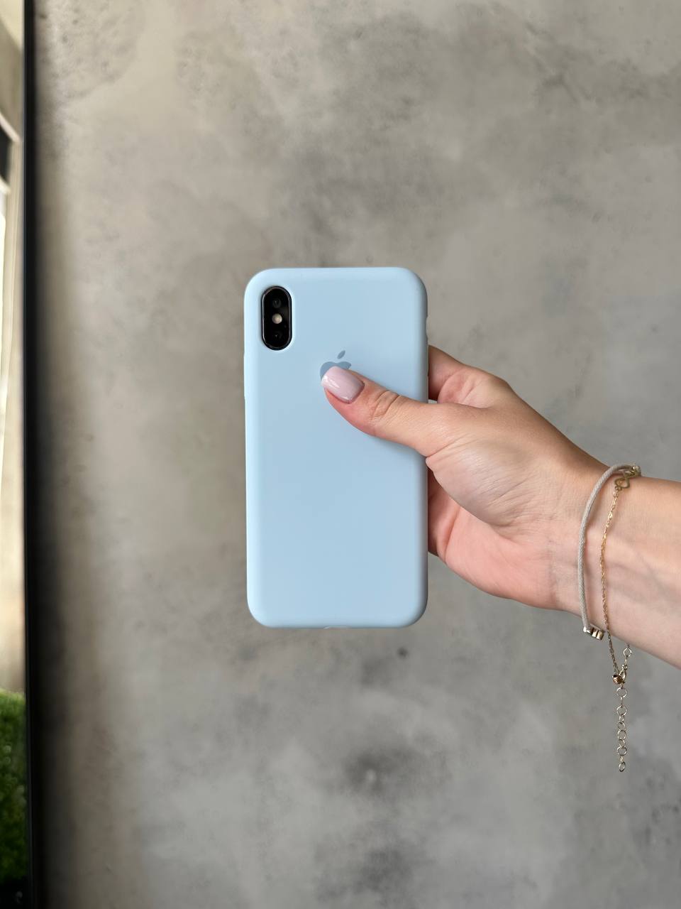 Чехол Silicone case с открытой камерой на iPhone X/XS Sky Blue (33)
