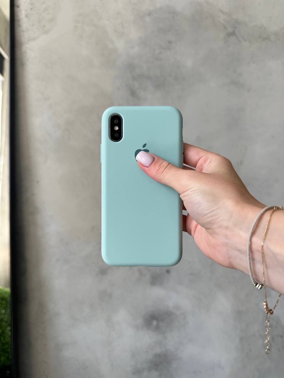 Чехол Silicone case с открытой камерой на iPhone X/XS Turquoise (31)