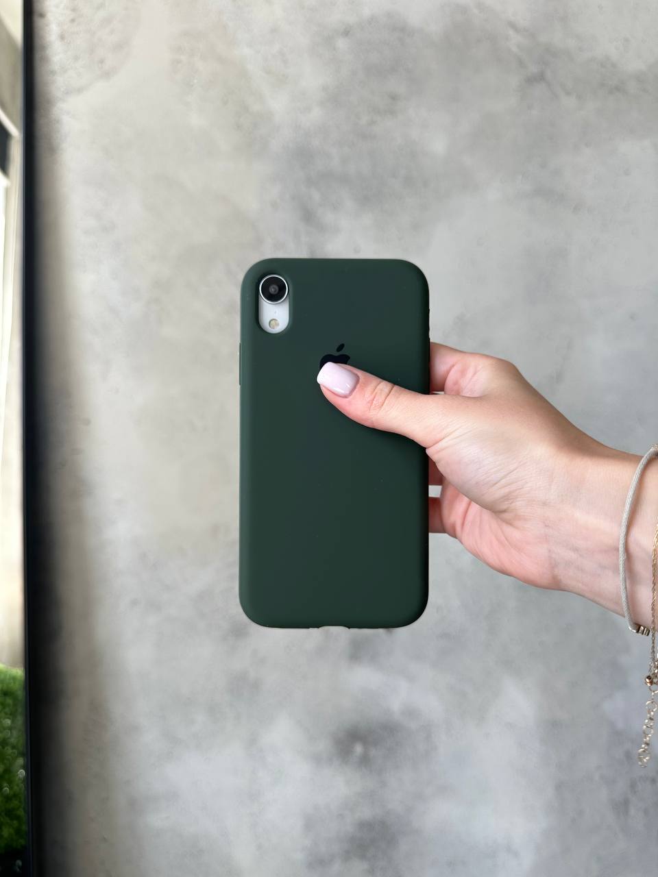 Чехол Silicone case с открытой камерой на iPhone XR Cyprus Green (28)