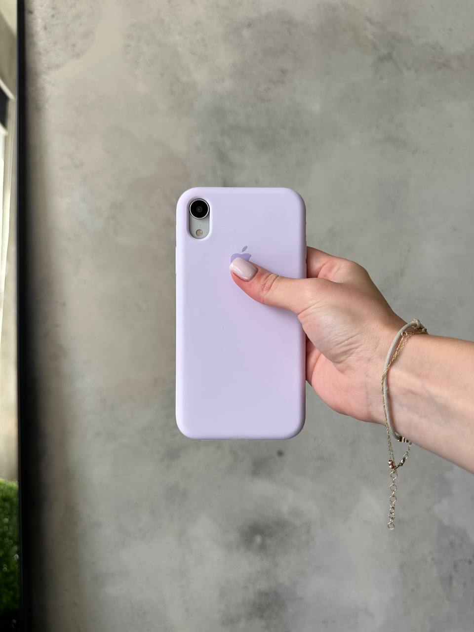 Чехол Silicone case с открытой камерой на iPhone XR Lilac Purple (25)
