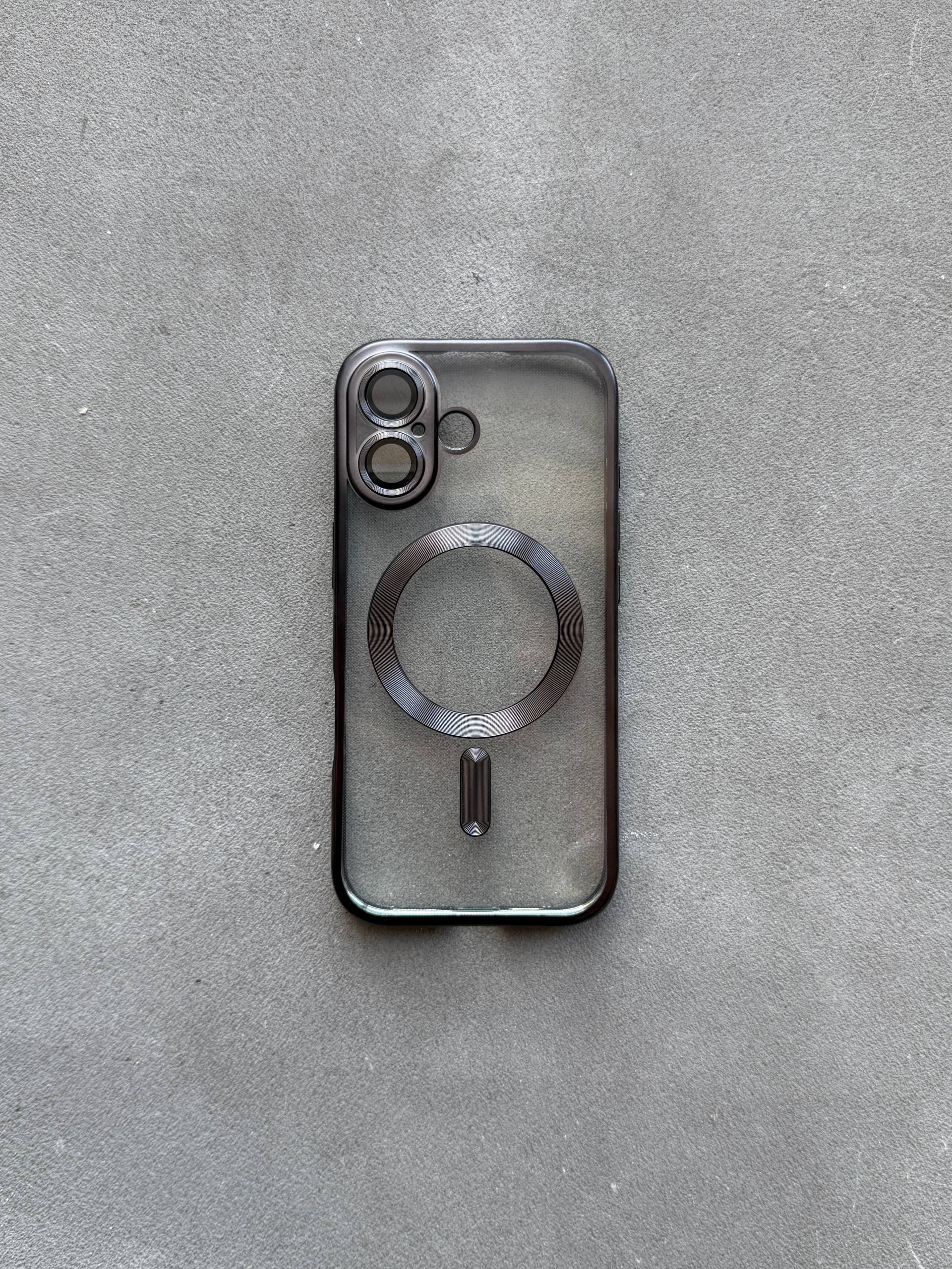 Чохол кольоровий Shining case з Magsafe на iPhone 17 Black