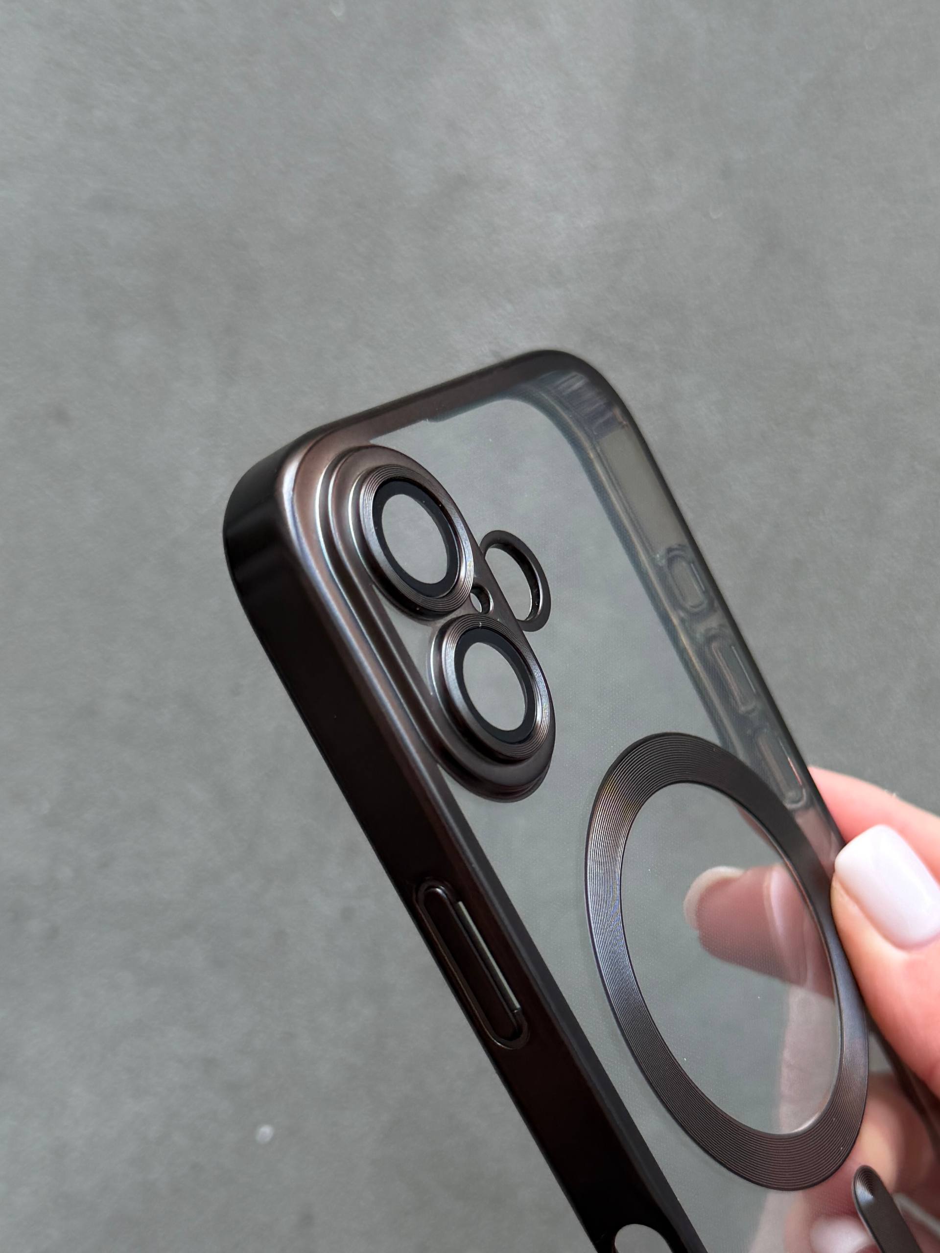 Чохол кольоровий Shining case з Magsafe на iPhone 17 Black