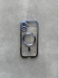 Чехол цветной Shining case с Magsafe на iPhone 17 Dark Blue