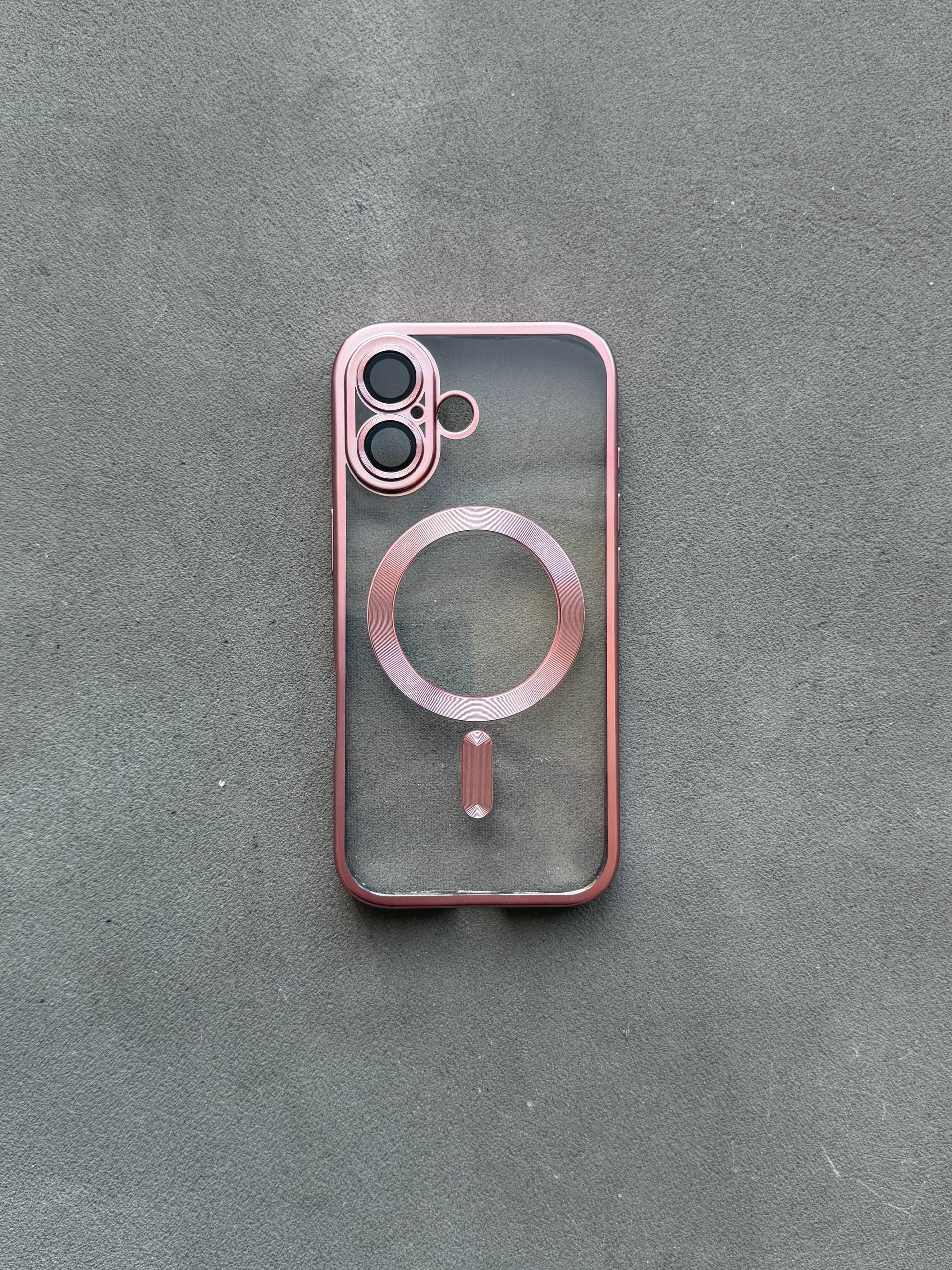 Чохол кольоровий Shining case з Magsafe на iPhone 17 Pink