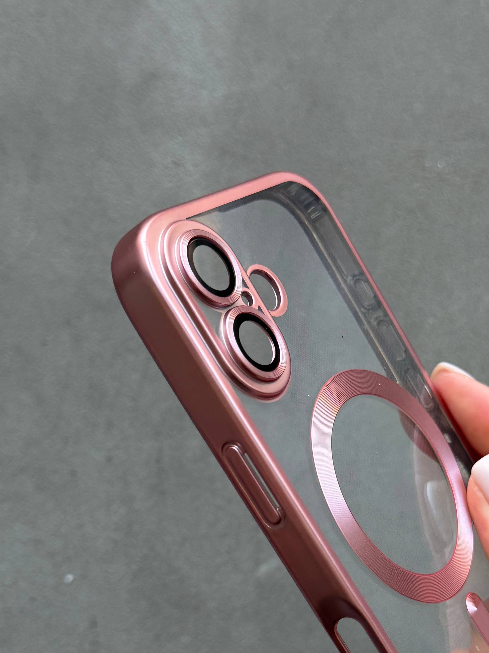 Чохол кольоровий Shining case з Magsafe на iPhone 17 Pink
