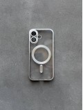 Чехол цветной Shining case с Magsafe на iPhone 17 Silver