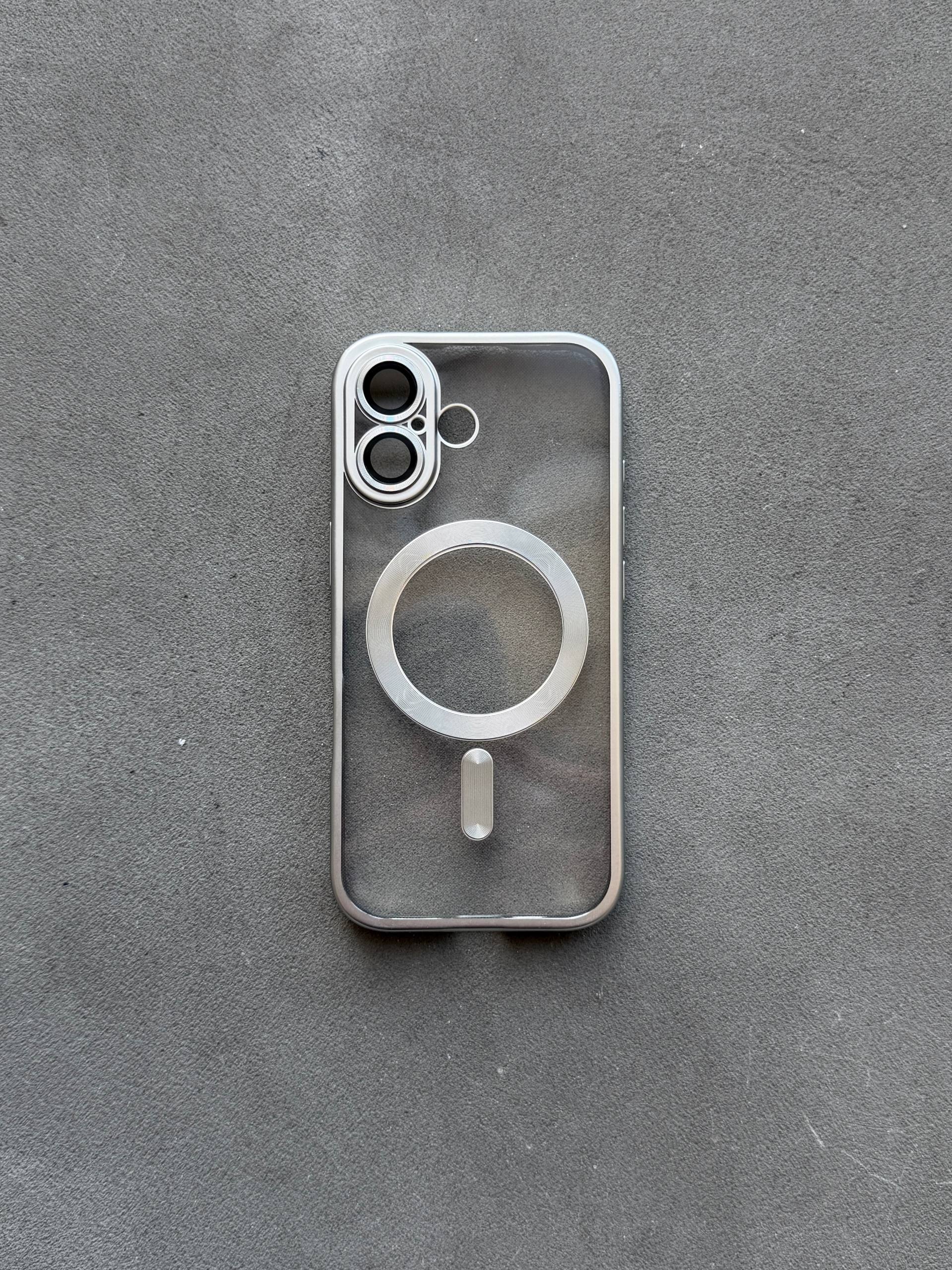Чохол кольоровий Shining case з Magsafe на iPhone 17 Silver
