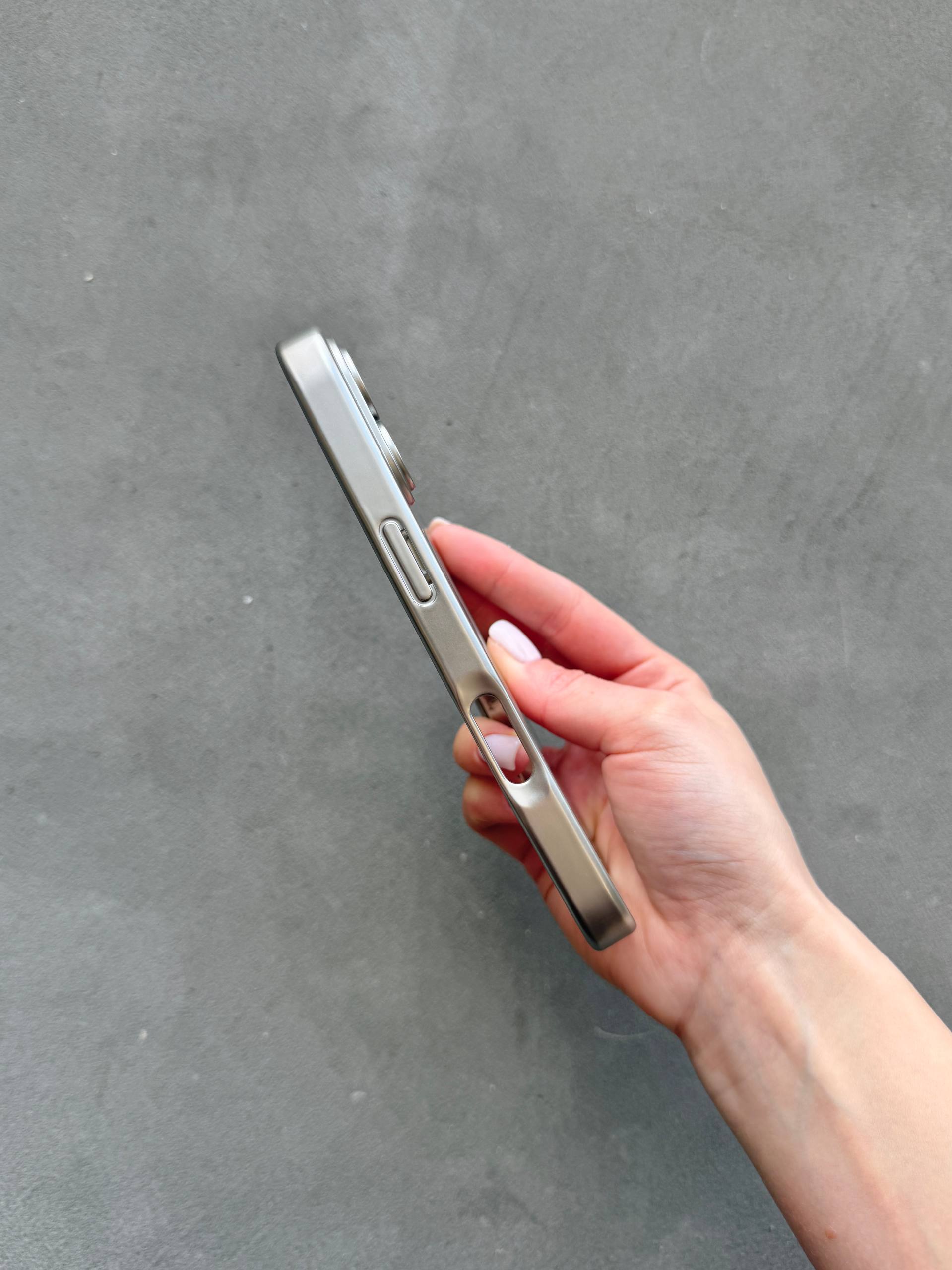 Чохол кольоровий Shining case з Magsafe на iPhone 17 Silver