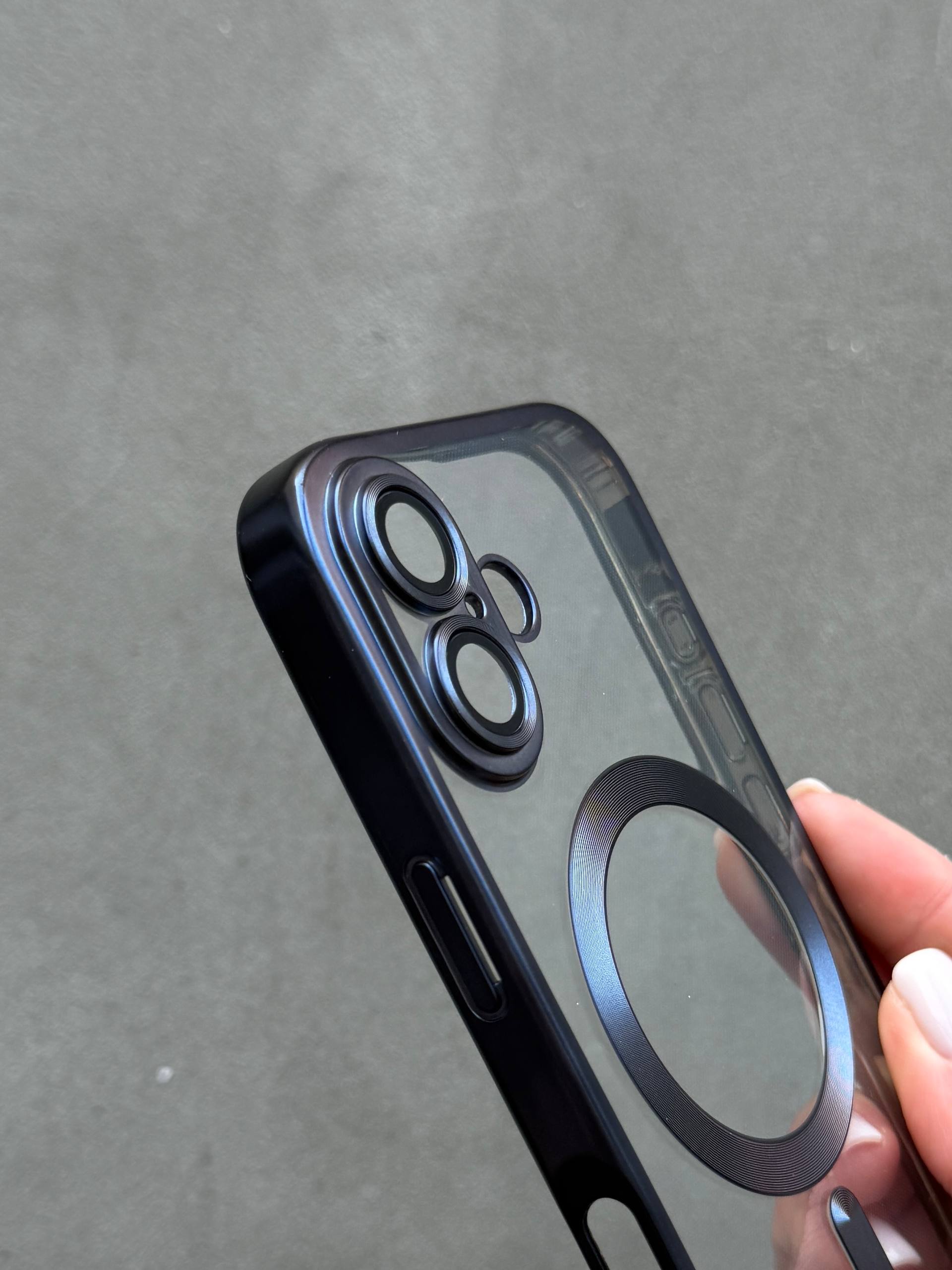Чохол кольоровий Shining case з Magsafe на iPhone 17 Dark Blue
