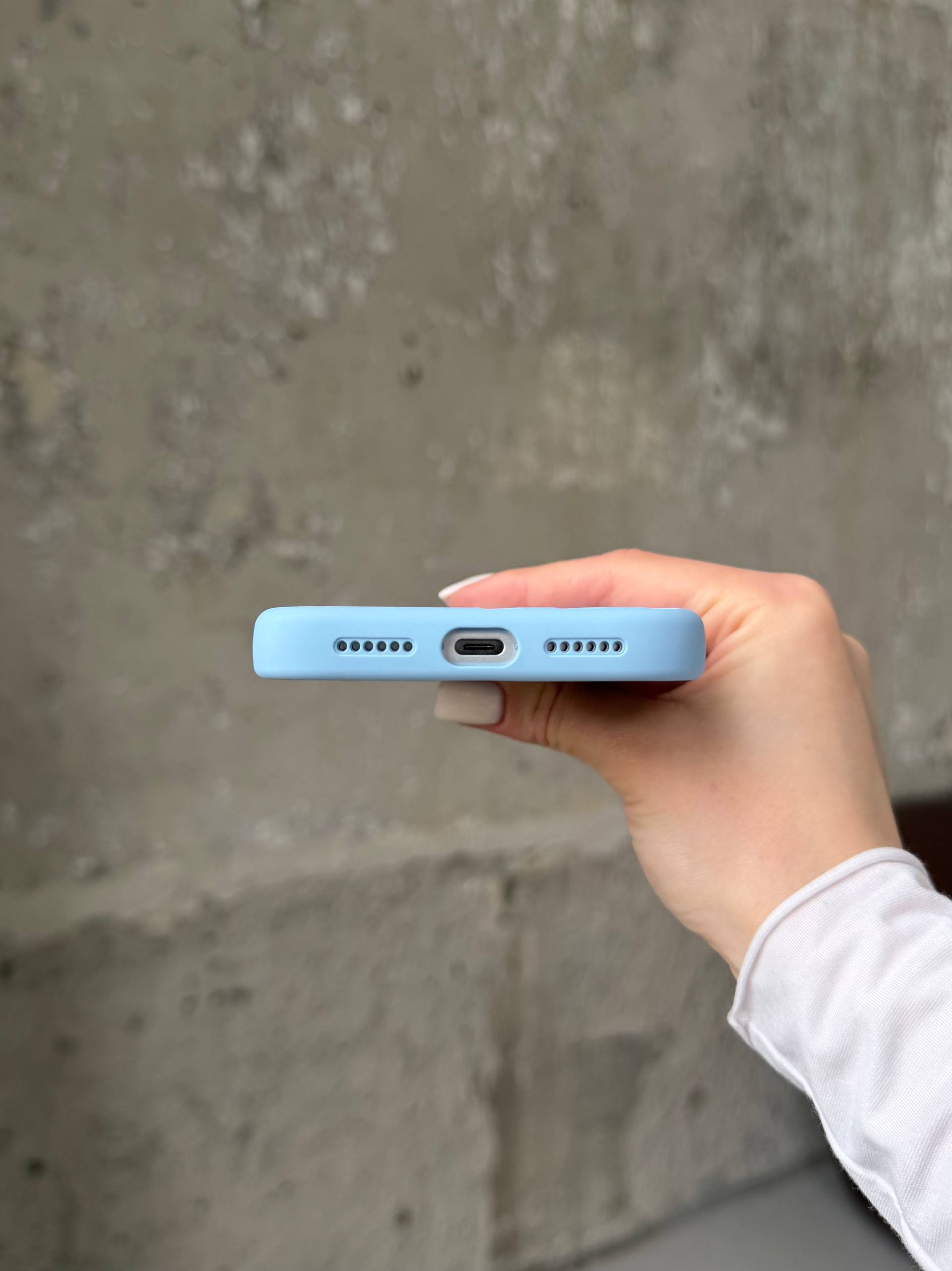 Чохол Flower Silicone Case з Magsafe на iPhone 15 Pro Max Cloud Blue (02)