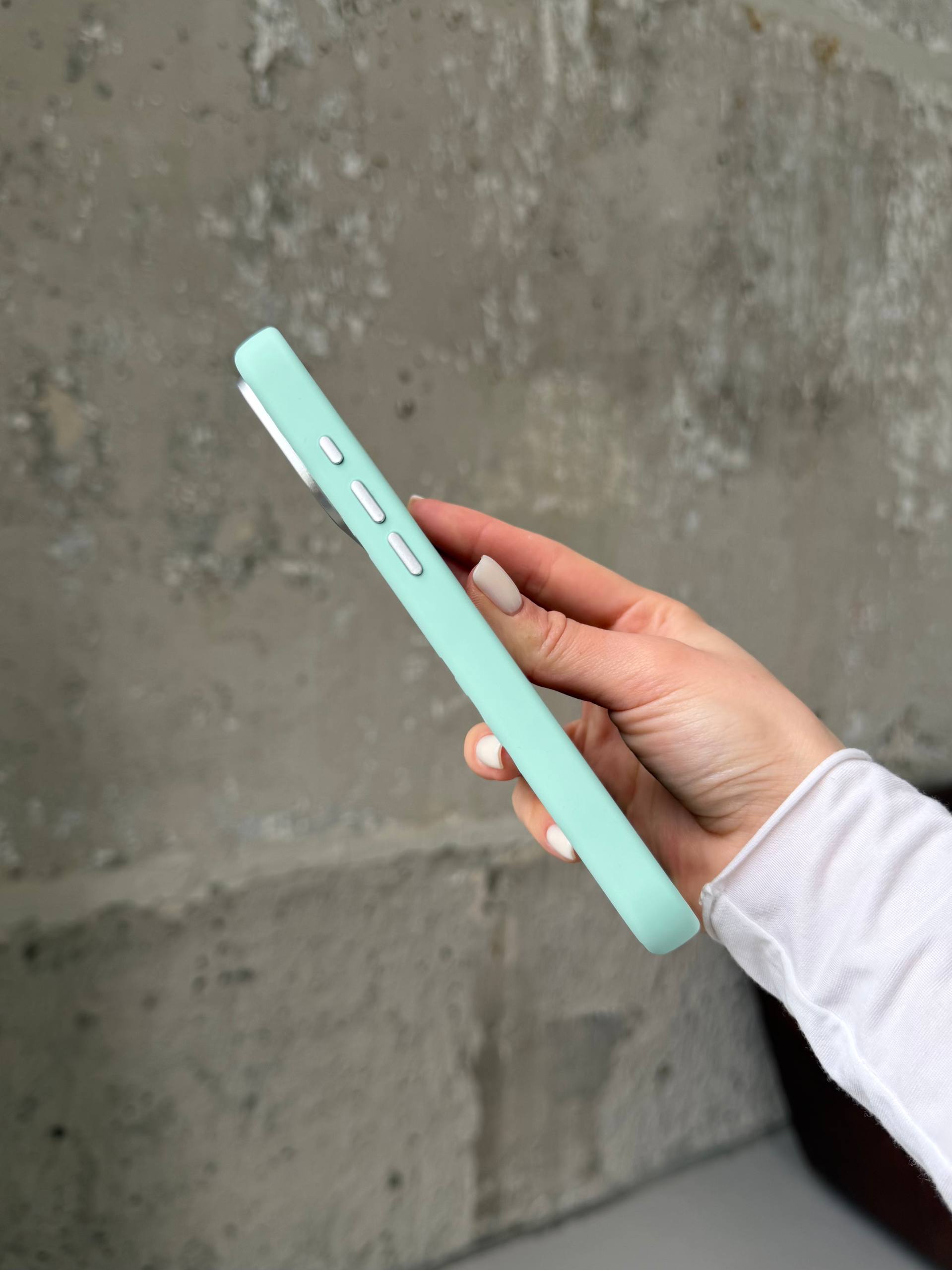 Чохол Flower Silicone Case з Magsafe на iPhone 16 Pro Mint (08)