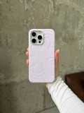 Чохол Flower Silicone Case з Magsafe на iPhone 16 Pro Light Purple (07)