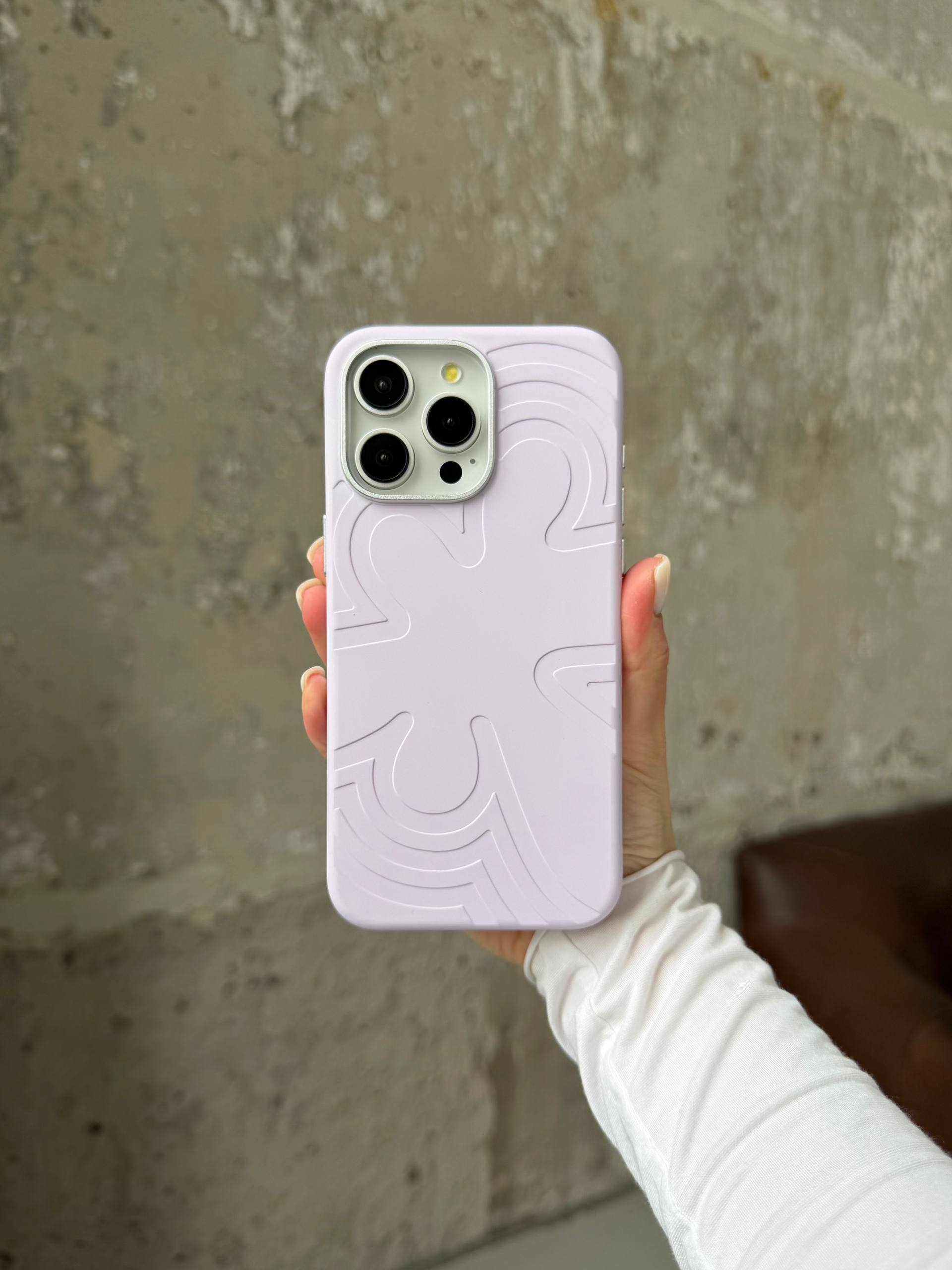 Чохол Flower Silicone Case з Magsafe на iPhone 16 Pro Light Purple (07)