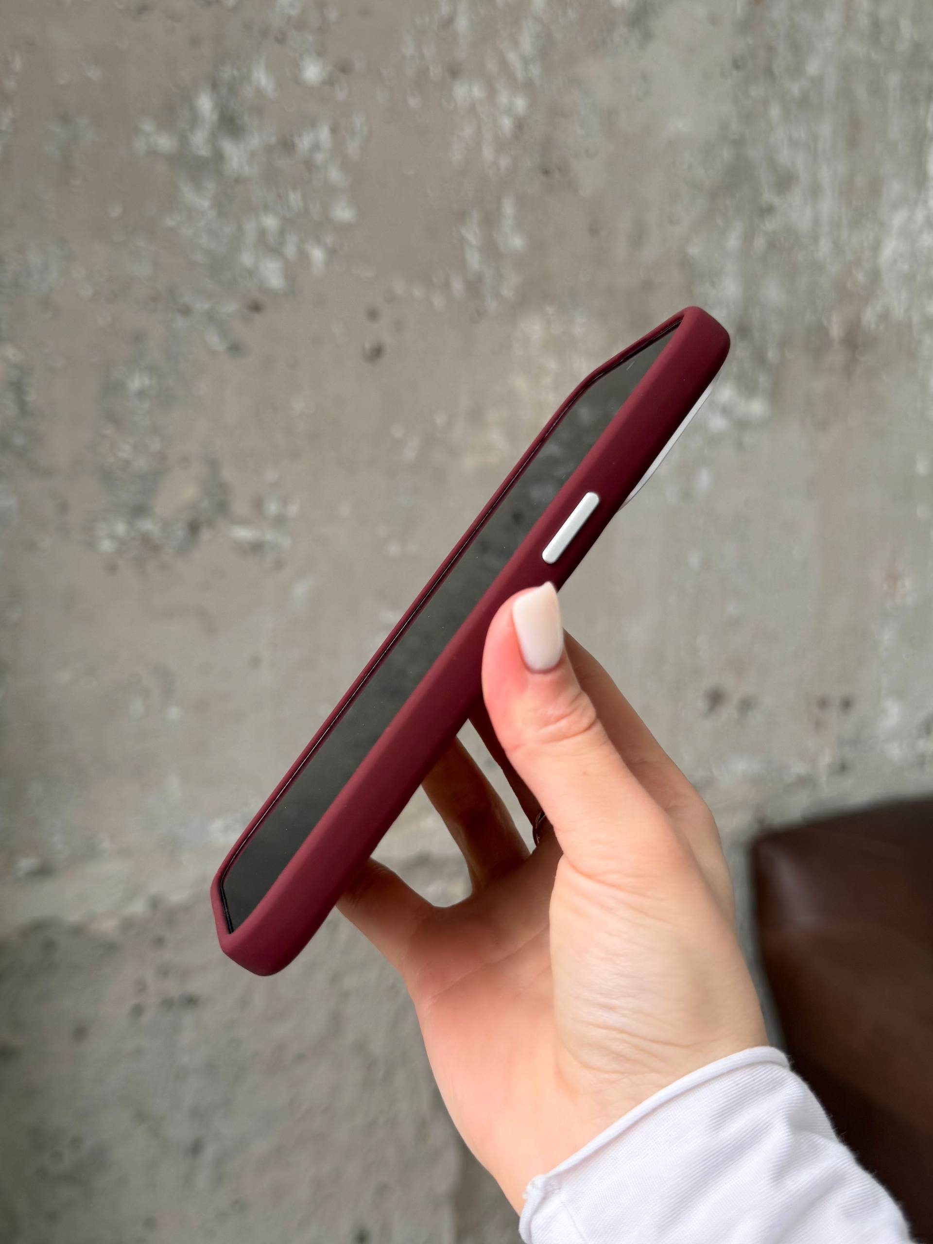 Чохол Flower Silicone Case з Magsafe на iPhone 16 Pro Burgundy (06)