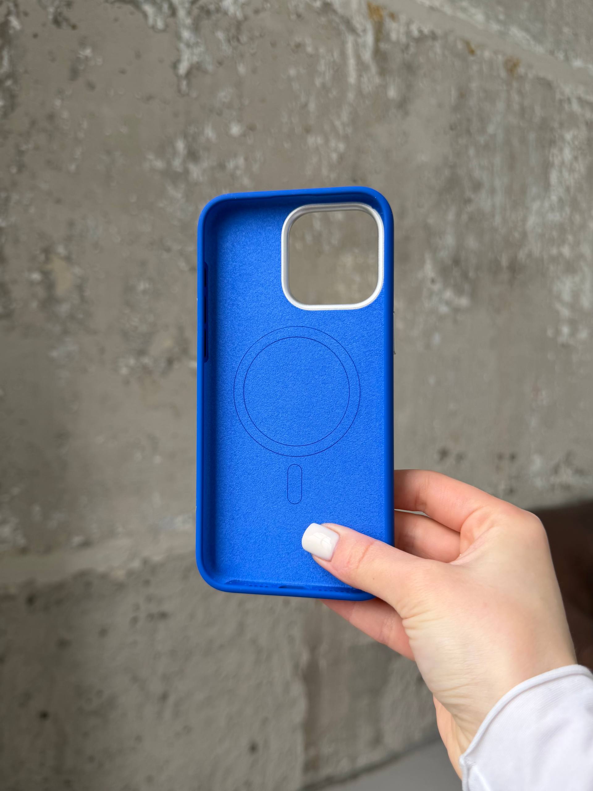 Чохол Flower Silicone Case з Magsafe на iPhone 15 Pro Max Electric Blue (03)